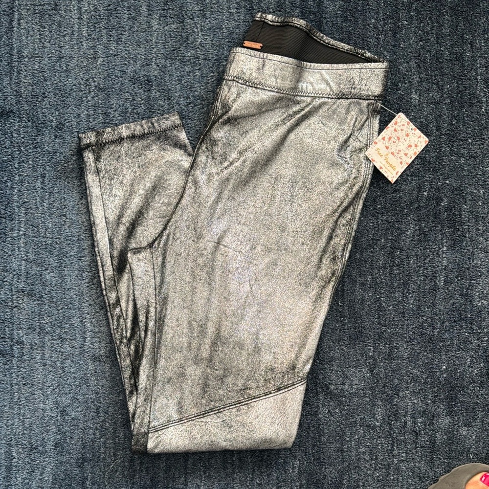 Free People Silver Leggings